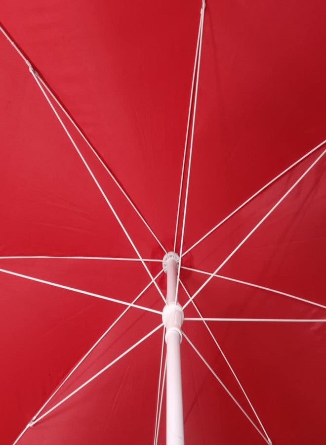 RAINPOPSON Garden Umbrella With Stand 8ft/48In Outdoor Big Size for Garden, Shop, Hotel, Restudent Garden Umbrella (Red) Pack of 1 - Image 3
