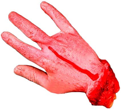 Sage Square Fake Cosmetic Bloody Arm Hand for Prank Halloween Party Props Cosplay Decorations (Short Hand with Broken Finger) - Image 1