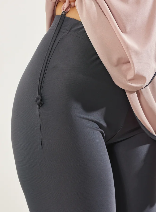 Styli Pink Pack of 3 - Solid Zip-Up Contrast Edge Wrap Tunic with Cap and Leggings Burkini Set for Women | Best Price UAE