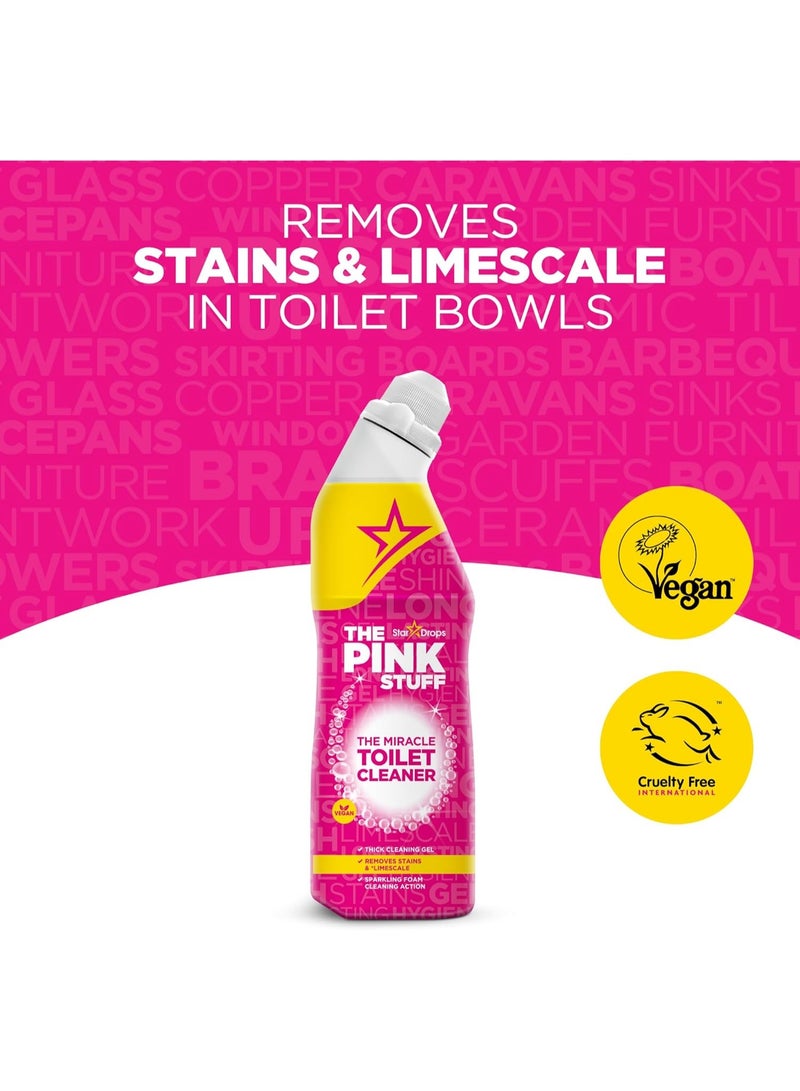 THE PINK STUFF The Pink Stuff Miracle Toilet Cleaner, 750ml – Powerful Stain-Removing Gel for a Sparkling Clean Bowl – Eliminates Limescale, Tough Stains & Odors with Fresh Rhubarb Scent - Image 3