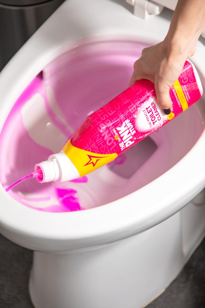 The Pink Stuff Miracle Toilet Cleaner, 750ml â€“ Powerful Stain-Removing Gel for a Sparkling Clean Bowl â€“ Eliminates Limescale, Tough Stains & Odors with Fresh Rhubarb Scent - Image 2