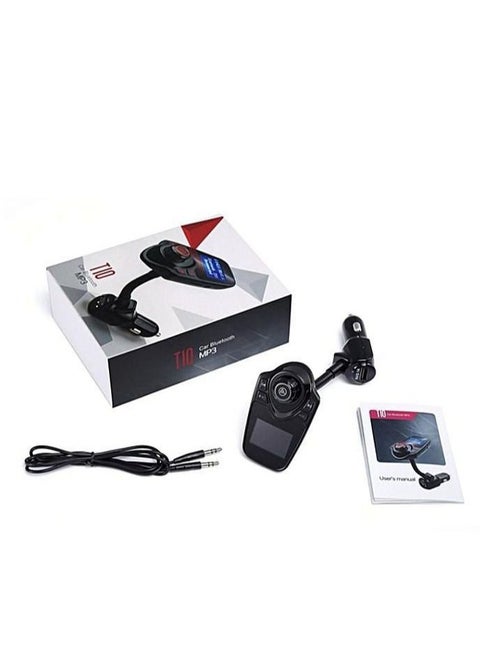 Wireless In Car Bluetooth FM Transmitter Radio Adapter Car Kit  Display Supports TF SD Card and USB Car Charger For All Smartphones Audio Player