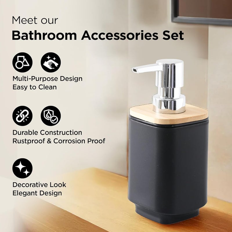 Kuber Industries 4 Pieces Bathroom Accessories Set | Toothbrush Holder, Soap Dispenser, Mouth Wash Cup & Soap Dish for Home Kitchen & Bathroom | Bathroom Essentials for Office - Image 2