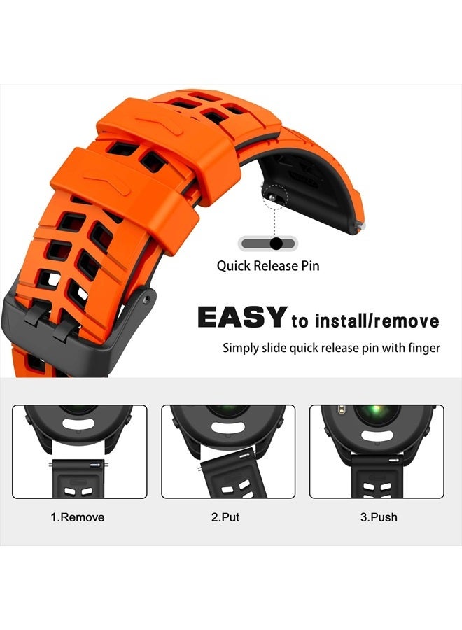 ISABAKE Compatible with Garmin Vivoactive 4/Venu 2/Forerunner 255 265 Bands,Silicone Strap Sport Wristband for Samsung Galaxy Watch 3 45mm/Galaxy Watch 46mm/Gear S3 Frontier Watch Band - Image 5