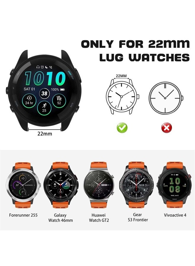 ISABAKE Compatible with Garmin Vivoactive 4/Venu 2/Forerunner 255 265 Bands,Silicone Strap Sport Wristband for Samsung Galaxy Watch 3 45mm/Galaxy Watch 46mm/Gear S3 Frontier Watch Band - Image 3