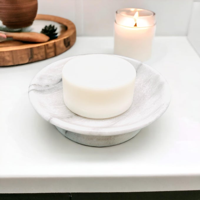 WHITE NATURAL MARBLE SOAP DISH HANDCRAFTED GENUINE SOLID MARBLE SOAP HOLDER DECORATIVE DISH JEWELRY DISH JEWELRY HOLDER KEY DISH CANDLE HOLDER CANDLE DISH