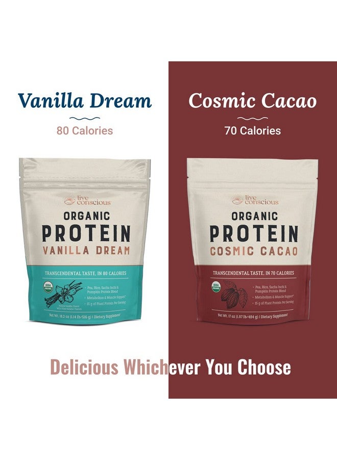 Health & Household Live Conscious Organic Pea Protein Powder - Vanilla Dream Flavor | Plant-Based Vegan Protein Blend - Pea, Brown Rice, Pumpkin, Sacha Inchi | 20 Servings 18 Oz  - Image 4