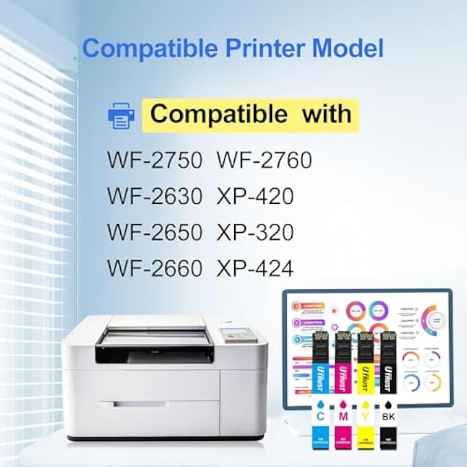 UTRUST 220XL INK CARTRIDGES REMANUFACTURED REPLACEMENT FOR 220 220XL FOR WF-2750 WF-2760 WF-2630 WF-2650 XP-420 XP-320 WF-2660 XP-424 PRINTER (4 PACK) - Image 3