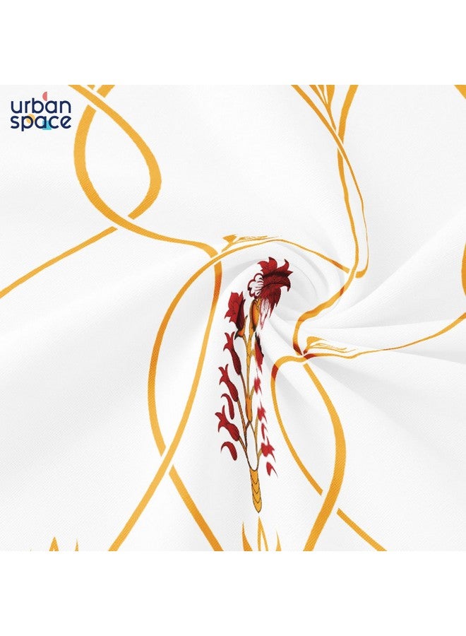 Urban Space 100% Cotton Dining Table Cover Square Table Cover, Printed Cotton Table Cloth for Center Table with Boho Tassels, 48" x 48" - Square TC Floral Ripples Red - Image 4
