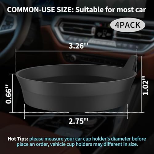 HSR Car Accessories Car Cup Holders, Silicone Universal Vehicle Non-Slip Cup Holders (4) - Image 2