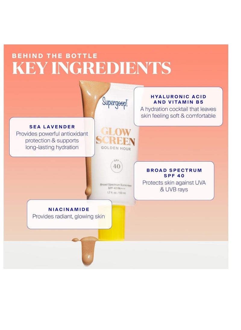 Supergoop! Supergoop! Glowscreen SPF 40, Golden Hour (Bronze Glow) - 1.7 fl oz - Glowy Primer + Broad Spectrum Sunscreen - Helps Filter Blue Light - Boosts Hydration w/Hyaluronic Acid, Vitamin B5 & Niacinamide  - Image 2