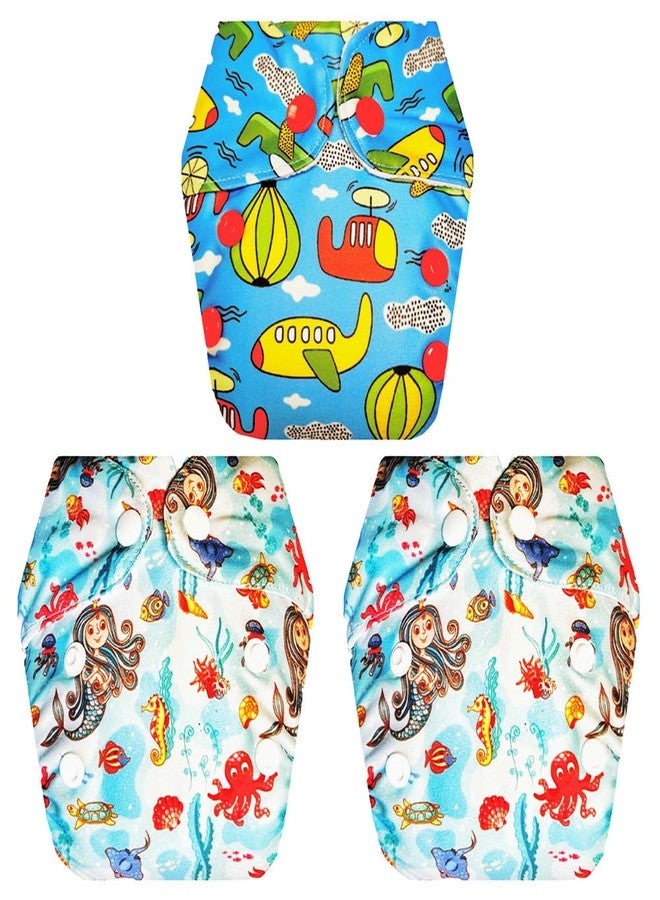 Dumbledo Premium Newborn Cloth Diaper with Integrated Insert (Pack of 3) | Hypoallergenic | Reusable & Washable | Quick Dry | Perfect for Indian Summers | 0 - 4 Months | Unisex Baby - Image 1
