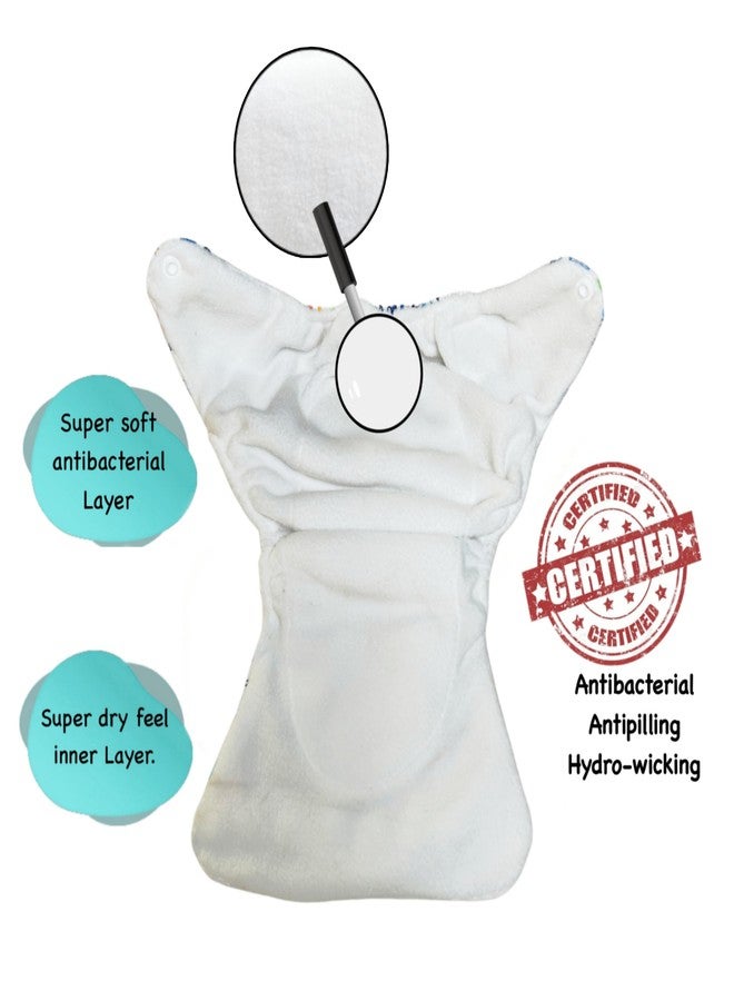 Dumbledo Premium Newborn Cloth Diaper with Integrated Insert (Pack of 3) | Hypoallergenic | Reusable & Washable | Quick Dry | Perfect for Indian Summers | 0 - 4 Months | Unisex Baby - Image 5