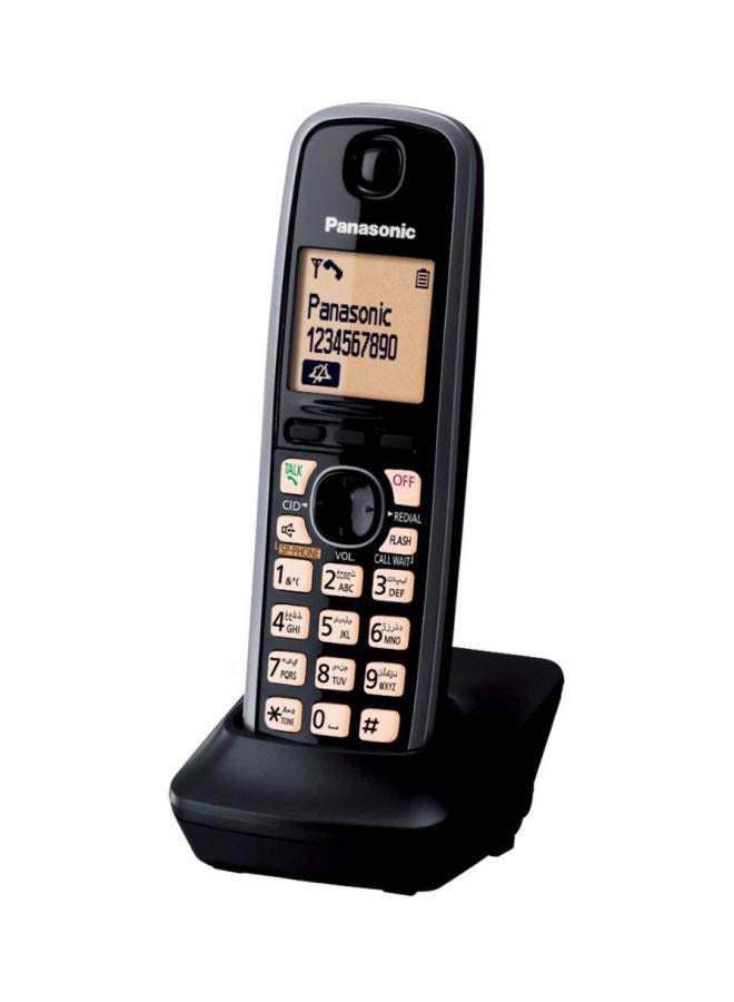 Panasonic 2-Piece Cordless Phone Set With Stand Black/Peach - Image 2