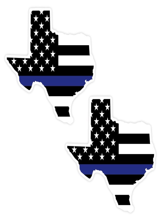 Agent Gear USA Texas Blue Line Vinyl Sticker Decal - Texas State Shaped Blue Line Flag - 2 Pack - Image 2