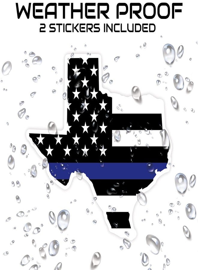 Agent Gear USA Texas Blue Line Vinyl Sticker Decal - Texas State Shaped Blue Line Flag - 2 Pack - Image 3