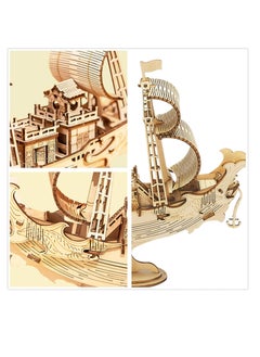 Robotime Rolife Japanese Diplomatic Ship 3D Wooden Puzzle TG307, DIY 3D Puzzles for Adults/Teens, Unique Gift for Craft Hobby and Creative Home Décor  - Image 3