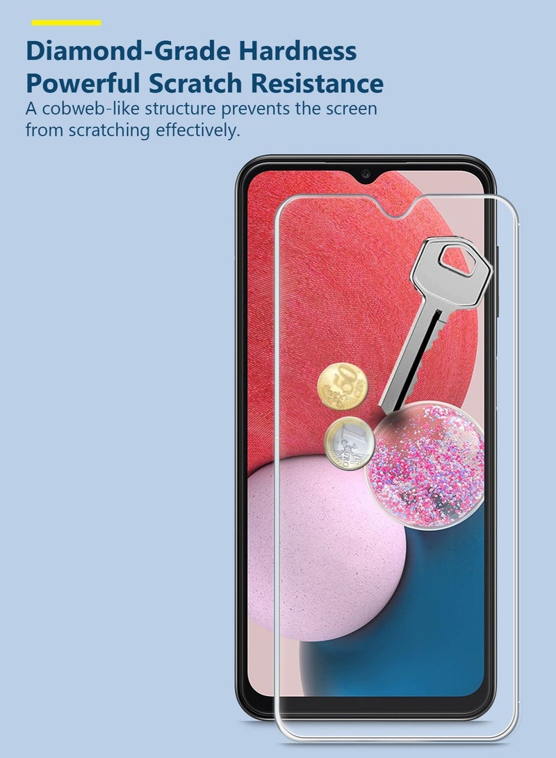 جيماكس جراب حواف منحنية 9H Ultra HD سهل الاستخدام ، واقي شاشة من الزجاج المقوى بالغراء الكامل لهاتف Samsung Galaxy A13 4G / A14 4G / A14 5G شفاف - Image 2