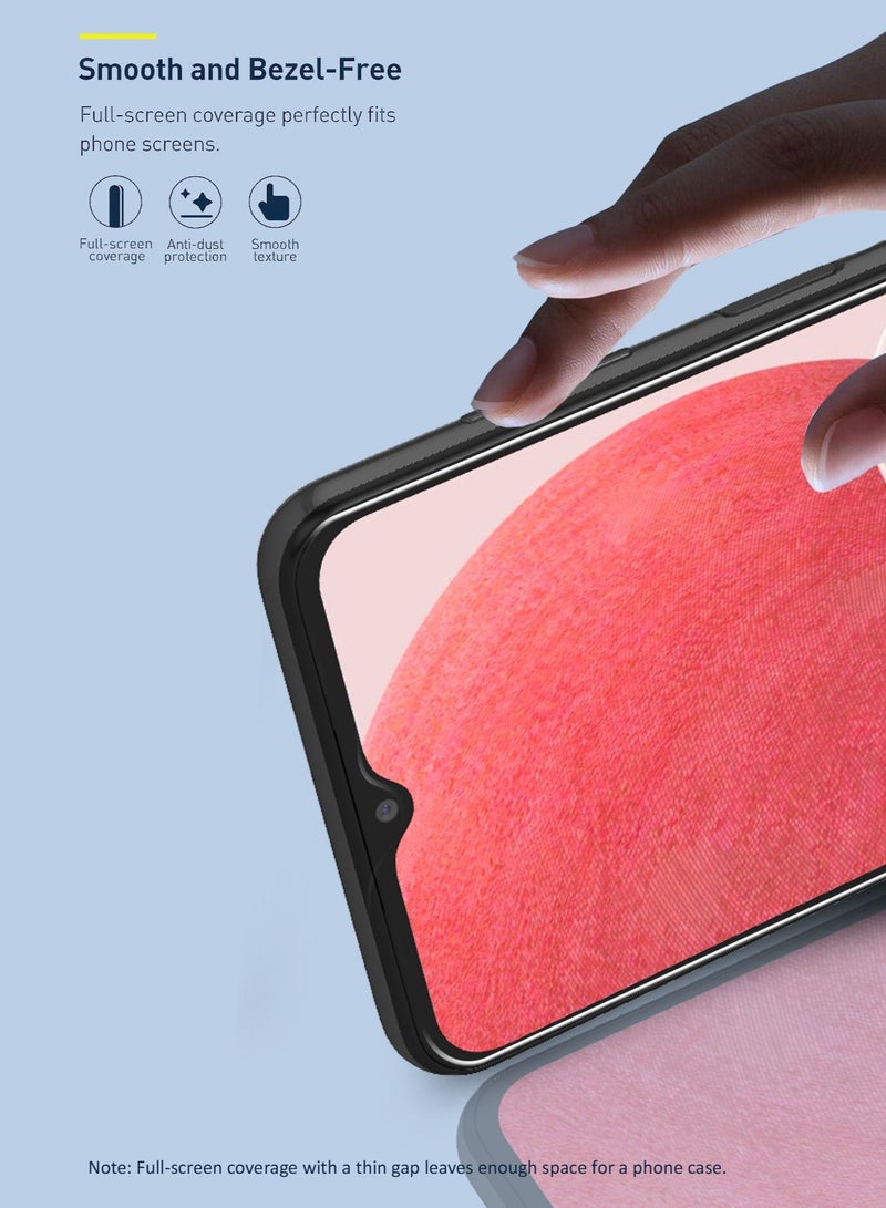 جيماكس جراب حواف منحنية 9H Ultra HD سهل الاستخدام ، واقي شاشة من الزجاج المقوى بالغراء الكامل لهاتف Samsung Galaxy A13 4G / A14 4G / A14 5G شفاف - Image 3