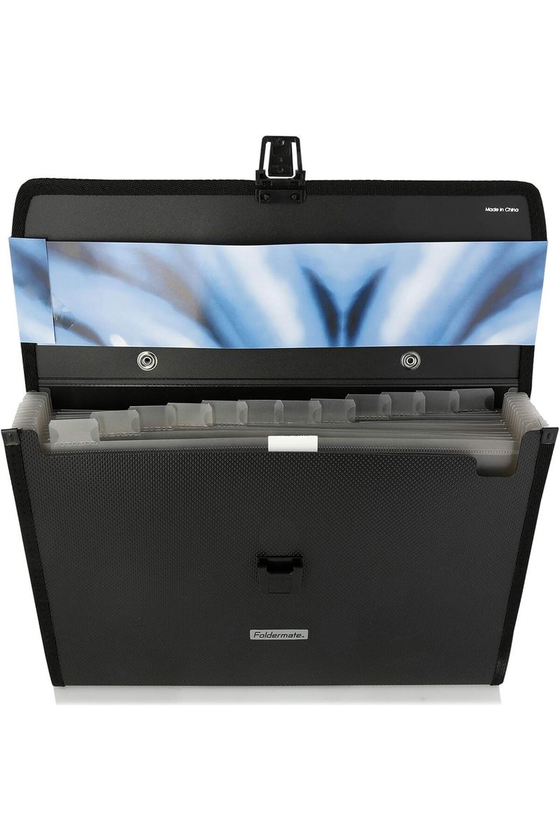 Foldermate Charcoal Black Expanding File Case With Handle - Image 3