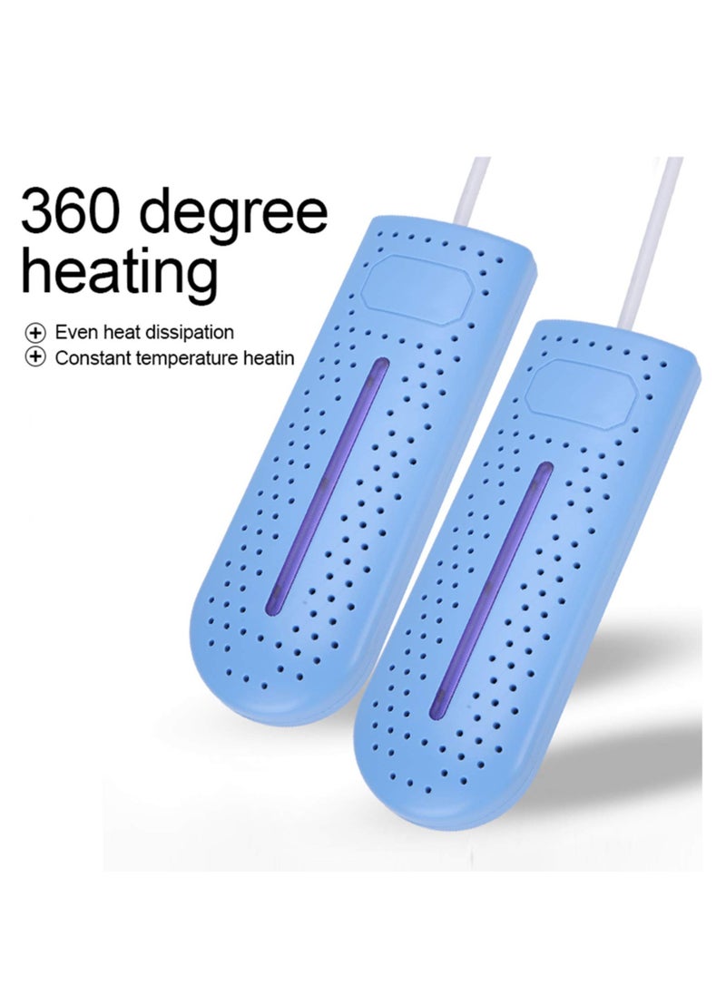 Arabest - Shoe Dryer Electric Fast Dry Boot Drying Device 360 Degree Cycle Constant Temperature Heating Boot Foot Dryer For Dormitory Home (Blue) - Image 1