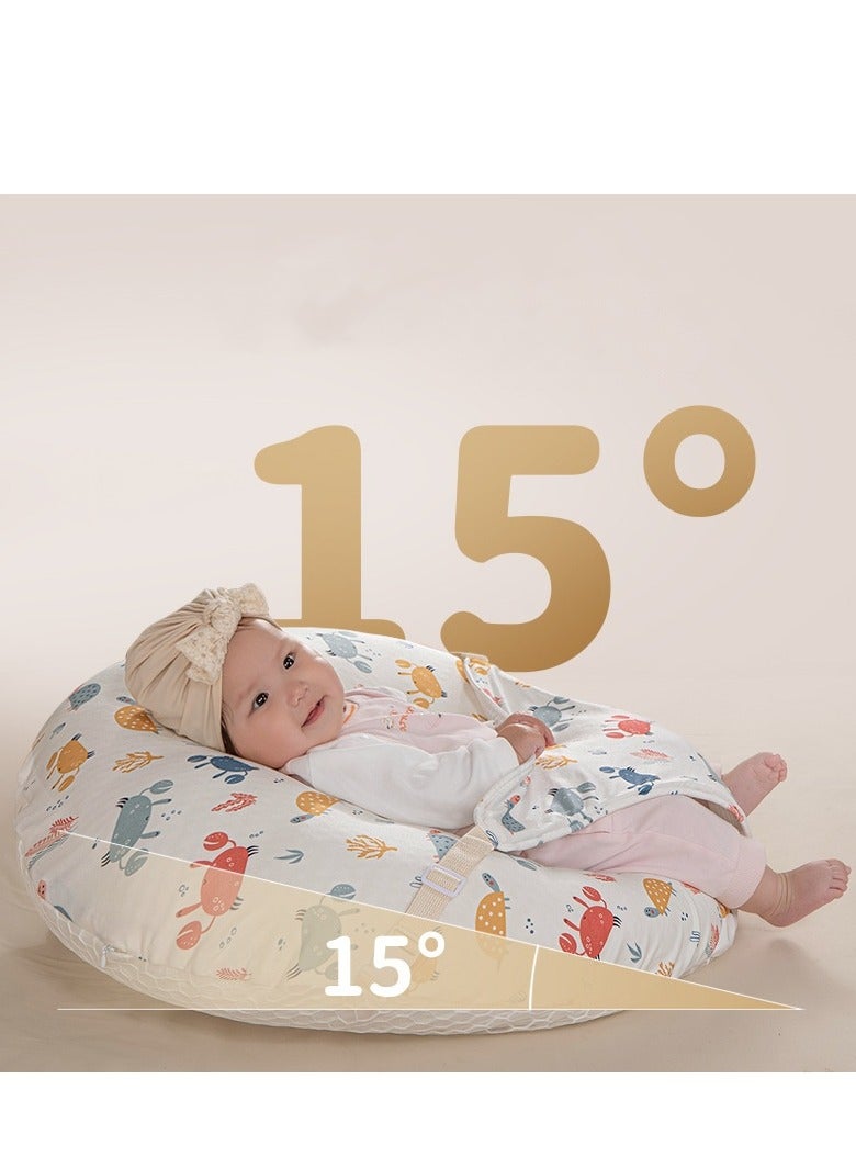 ميكسد وسادة رفع الطفل واستلقائه، وسادة رضاعة للرضاعة الطبيعية، وسائد رضاعة طبيعية أصلية متعددة الوظائف بمقاسات كبيرة توفر للأم والطفل المزيد من الدعم مع غطاء قطني قابل للإزالة