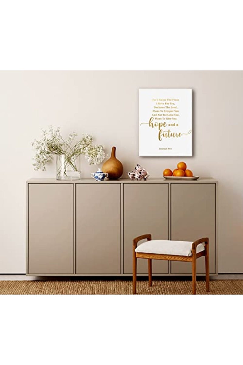 WKYAER Canvas Wall Art Jeremiah 29:11, For I Know The Plans I Have For You, Christian Bible Verse Wall Art, Canvas Prints Poster Wall Art for Home Decor, Scripture Sign Christian Wall Decor Size 12x15 - Image 2