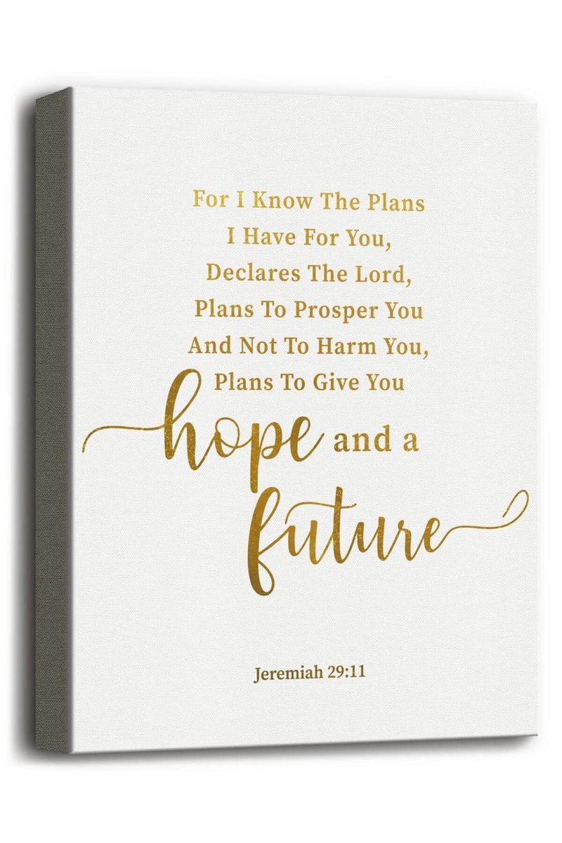 WKYAER Canvas Wall Art Jeremiah 29:11, For I Know The Plans I Have For You, Christian Bible Verse Wall Art, Canvas Prints Poster Wall Art for Home Decor, Scripture Sign Christian Wall Decor Size 12x15 - Image 1