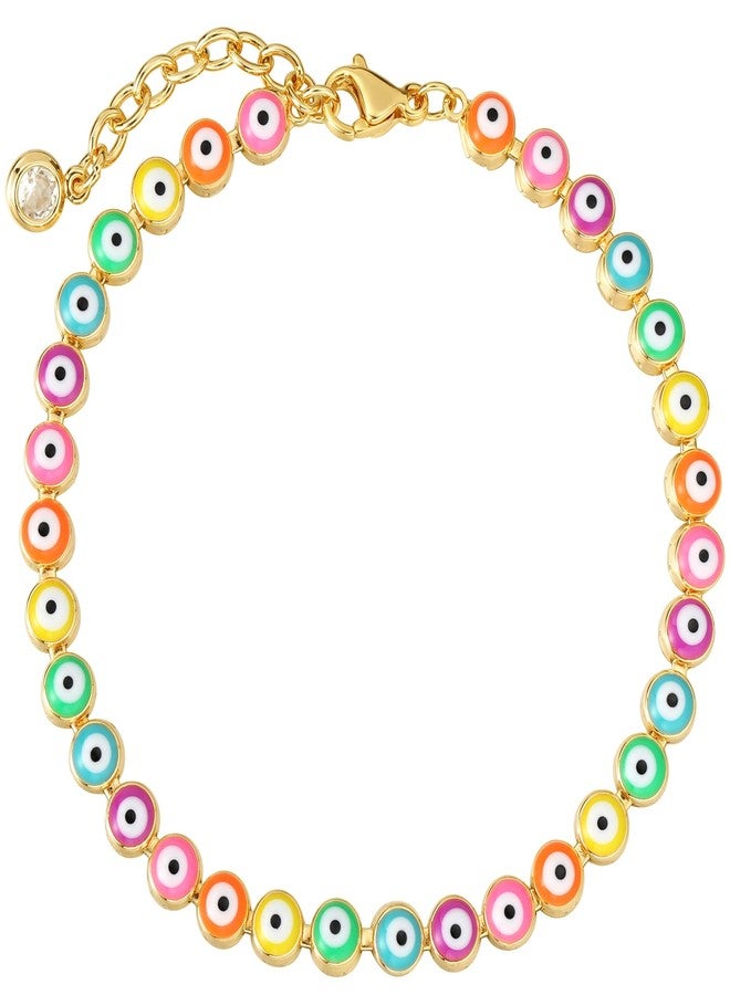 BENEIGE Evil Eye Ankle for Women Colorful Eye Anklet Link Chain Anklet Bracelet 14K Gold Plated Adjustable Barefoot Jewelry Gift - Image 1