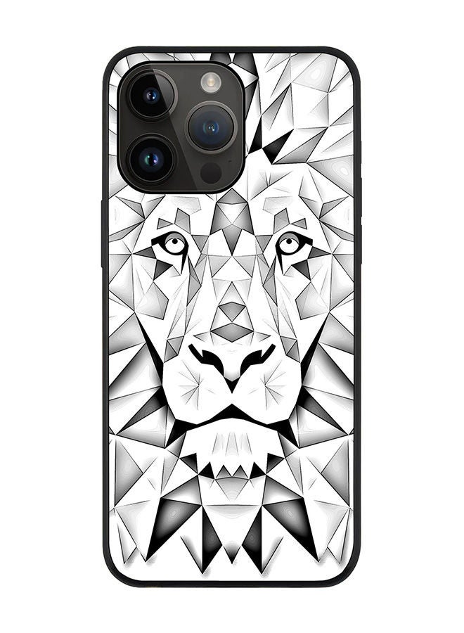 Stylizedd Rugged Black edge case for Apple iPhone 14 Pro Max Slim fit Soft Case Flexible Rubber Edges Anti Drop TPU Gel Thin Cover - Poly Lion - Image 1
