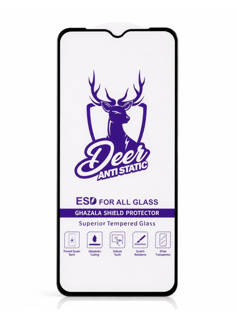 DEER Anti-Static ESD Full Cover Tempered Glass Screen Protector for OPPO A31 - Black Frame - Image 2