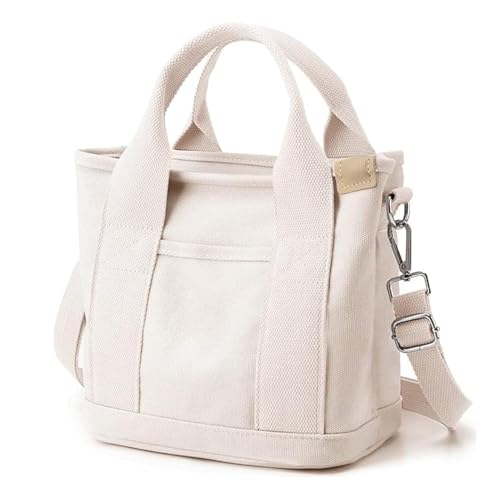 MINGRI Large Tote Bag for Women,Canvas Totes Bags with Pockets,Crossbody Purse Hobo Handbag with Zipper,Shoulder Satchel Messenger Bag with Compartments for Work,Shopping,Beach,with Long Strap,2 Sizes - Image 1