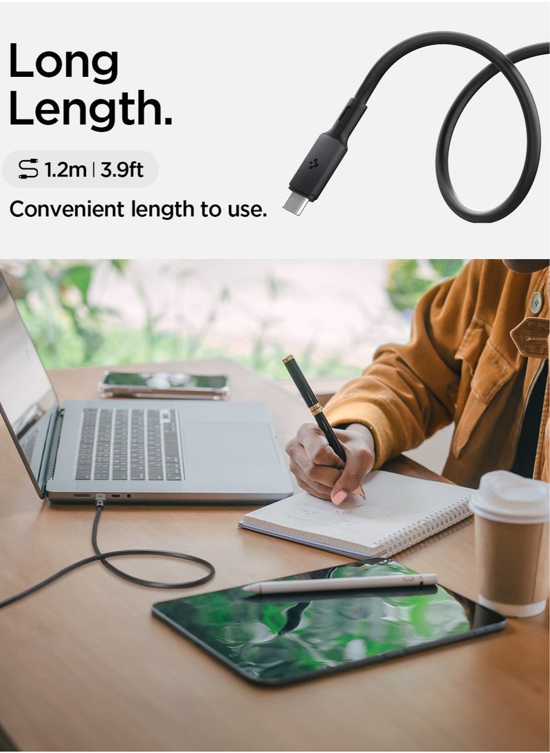 Spigen - ArcWire USB 4 Cable [USB-IF Certified] Thunderbolt 4 Cable 240W Fast Charging 40GBps Data Transfer [3.9 Feet / 1.2 Meter] USB-C PD3.1 EPR USB4 Gen3 for Apple MacBook Pro Air iPad & USB-C Laptop Tablet - Image 1