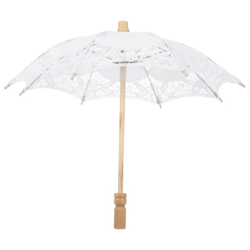 2 pcs Wedding Lace Umbrella Photography Prop Handle Umbrella - Image 2