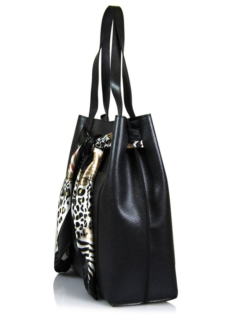 Tote Handbag with Scarf  - Image 3