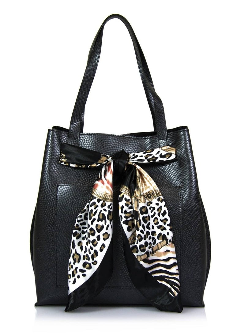Tote Handbag with Scarf  - Image 1