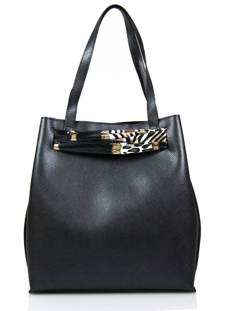 Tote Handbag with Scarf  - Image 2