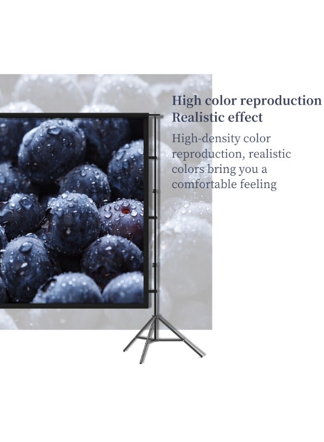 GoldenLike Projector Screen, Outdoor Indoor Projection Screen with Stand Legs and Carry Bag Portable Foldable Retractable Anti-Crease 16:9 HD 4K Movie Screen for Home Backyard Theater - Image 3