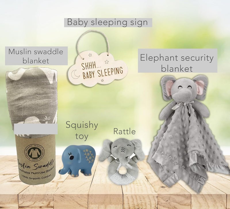 Beyond The Box New Baby BoyGirl Gift Basket 20 Items for a New mom Elephant Baby Gift Set Welcome Baby Care Package All wNewborn Essentials Bundle for Expecting Moms Baby Shower After Labor Unisex - Image 3