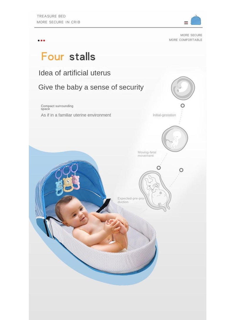 general Baby Bed Baby Nest Portable Travel Baby Cribs Toddler Multi-function Folding Bed Folding Chair - Image 4