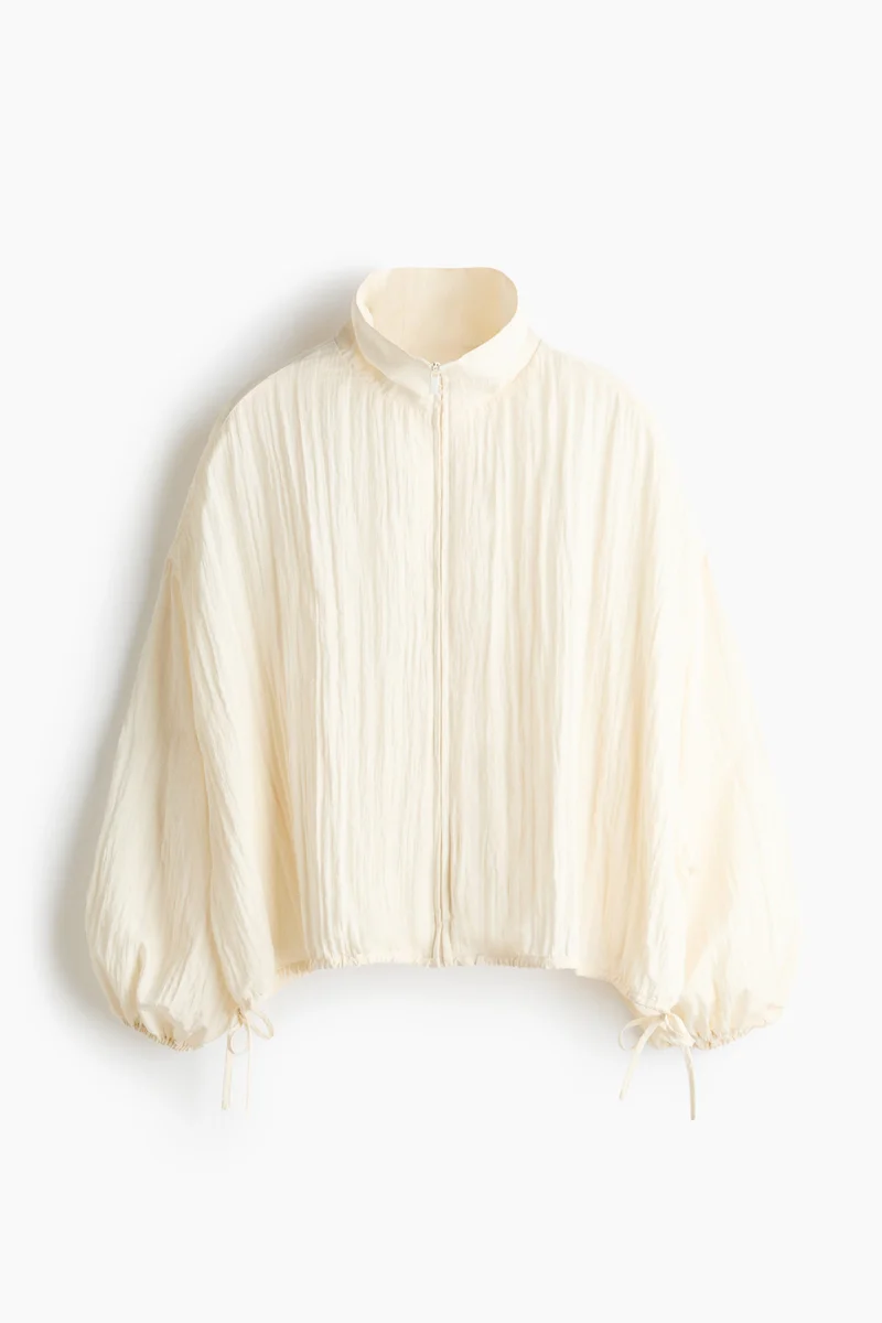 H&M  Crinkled drawstring-detail jacket for Women | Best Price UAE