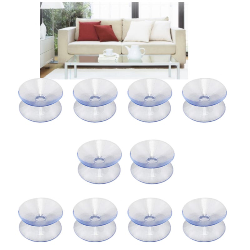 Denpetec Double Sided Suction Cups  to Keep The Glass Table Top from Sliding  Glass Table Top Bumpers  Glass Table Top Spacers  Window Hanger Suction Cup(20mm 10pcs) - Image 1