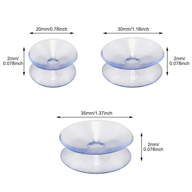 Denpetec Double Sided Suction Cups  to Keep The Glass Table Top from Sliding  Glass Table Top Bumpers  Glass Table Top Spacers  Window Hanger Suction Cup(20mm 10pcs) - Image 3