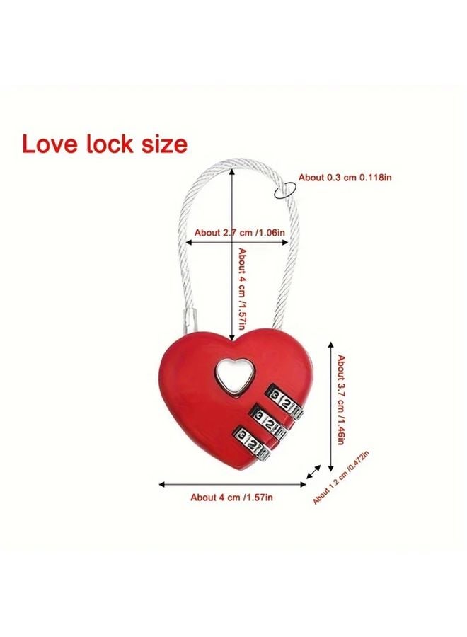 Pink Heart Shaped Travel Lock Gift Box Password Lock Mechanical Knob - Image 4