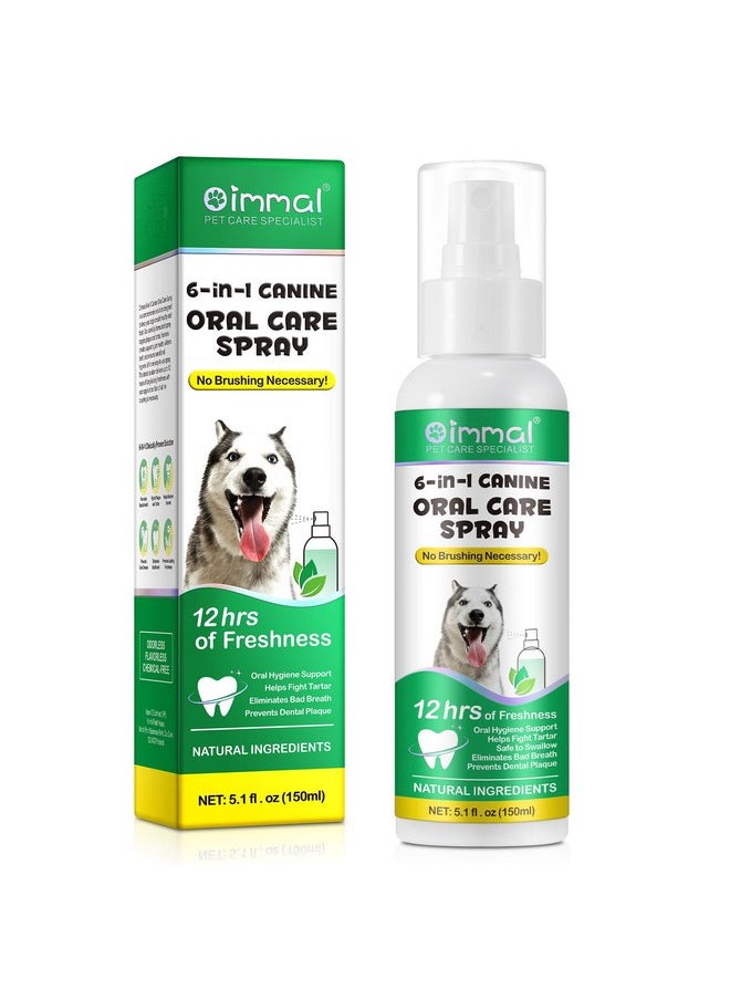 Alivo Oral Care Spray for Dogs, Pet Breath Dental Care Spray with Natural Ingredients, Dog Breath Freshener for Bad Breath, Plaque and Tartar, Pet Health Supplies Teeth Treatment Spray - 5.1 Fl Oz / 150ml  - Image 1