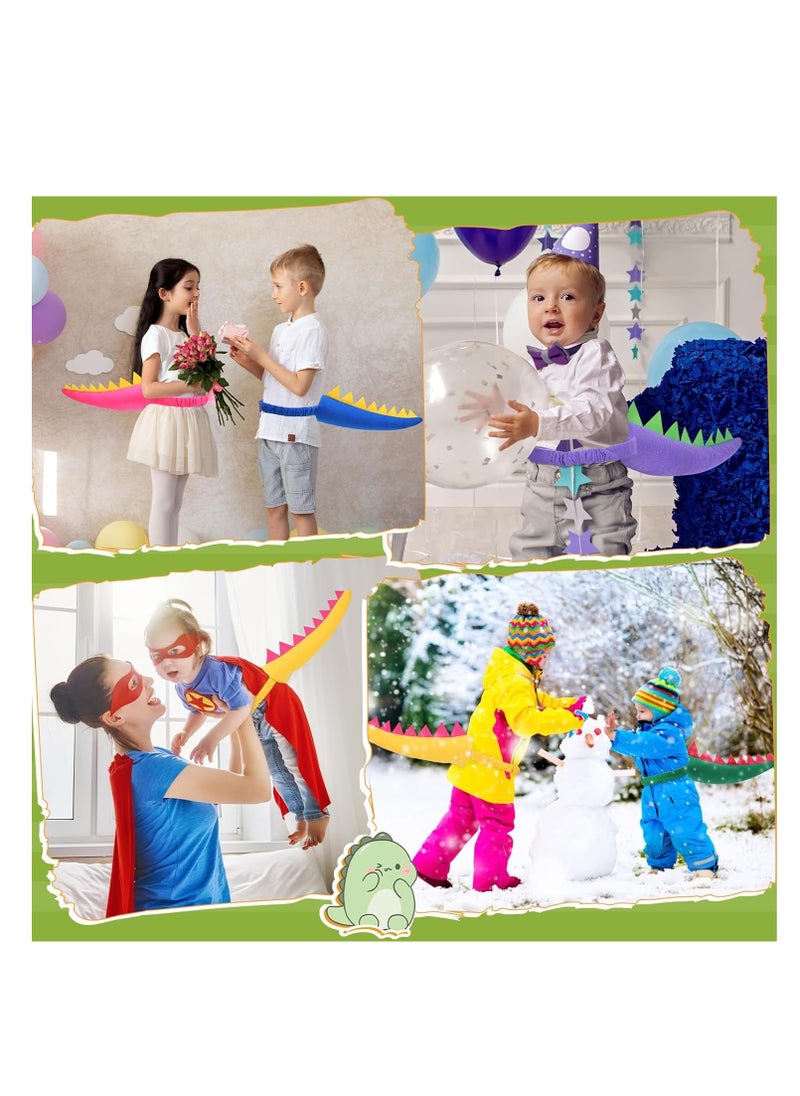 KASTWAVE - 12Pcs Dinosaur Tail Set, Plush Dinosaur Tails for Kids, Dinosaur Costume, Dragon Theme Animal Tails, Costume Accessories Performance Props, for Girls Boys Adults Dress up Party Favors - Image 1