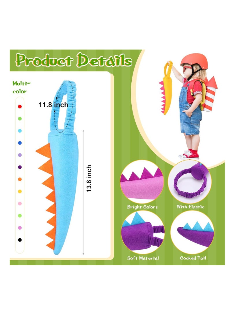KASTWAVE - 12Pcs Dinosaur Tail Set, Plush Dinosaur Tails for Kids, Dinosaur Costume, Dragon Theme Animal Tails, Costume Accessories Performance Props, for Girls Boys Adults Dress up Party Favors - Image 1