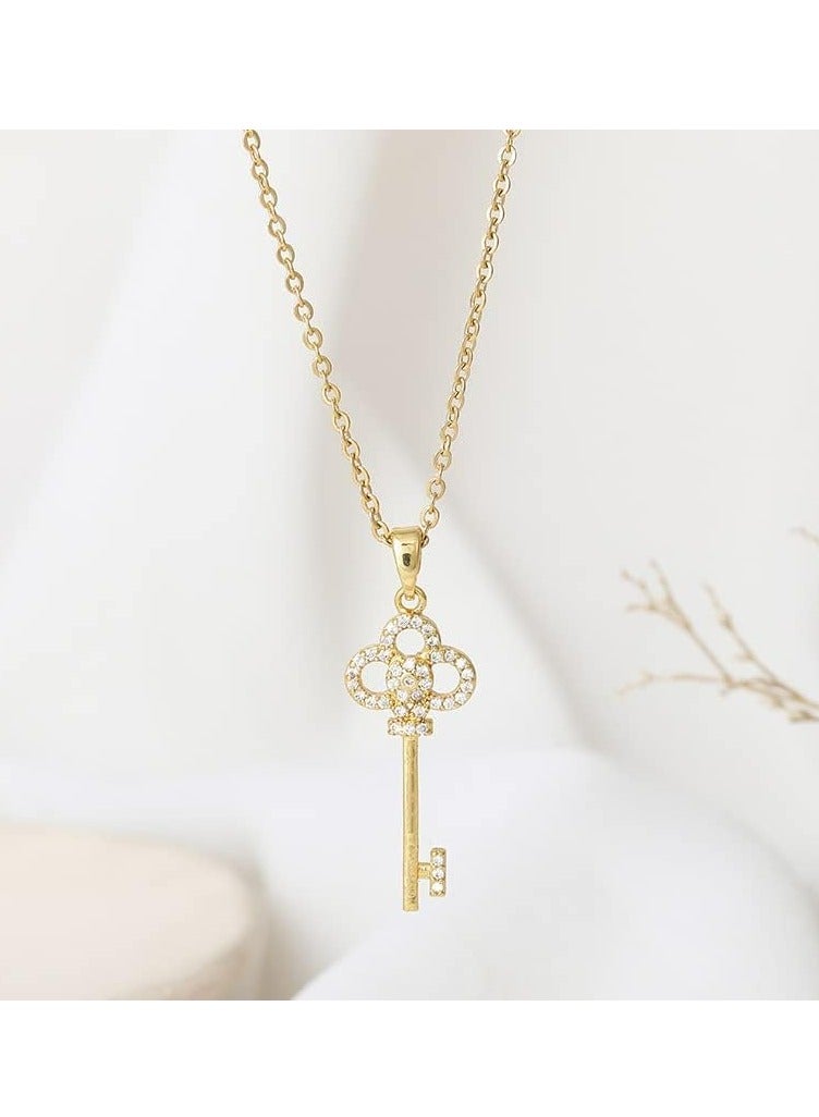 إسكدنيا قلادة مفتاح أنيق للنساء، قلادة قلادة مفتاح عصري من الألماس لأفضل الأصدقاء، الزوجة - Image 5