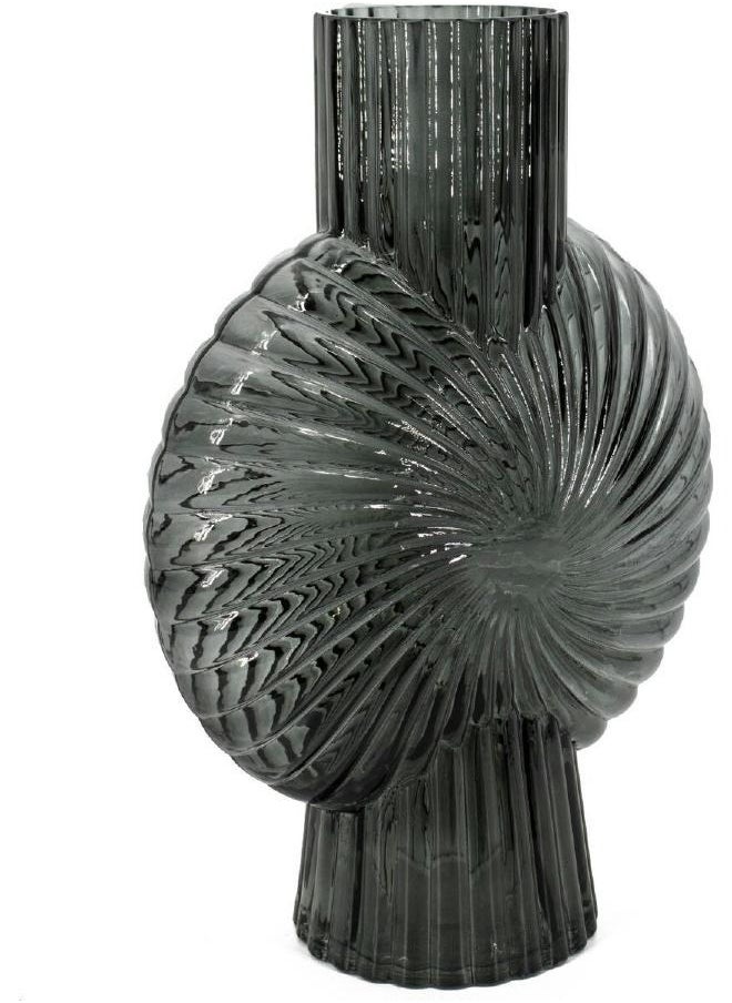 SHELL,VASE,L21.5XW10.5XH32CMS,GREY,GLASS-196746 "
