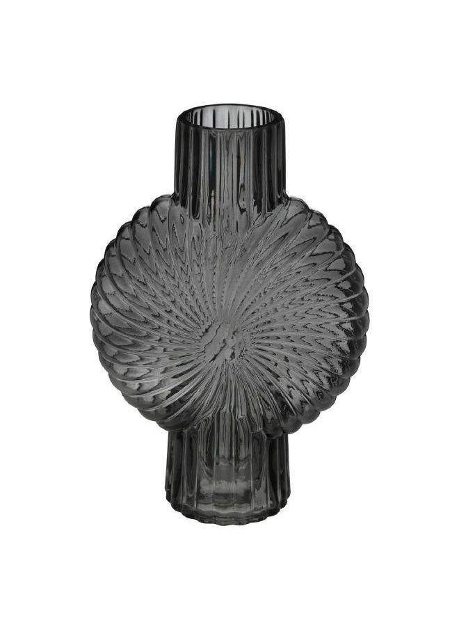 SHELL,VASE,L21.5XW10.5XH32CMS,GREY,GLASS-196746 "